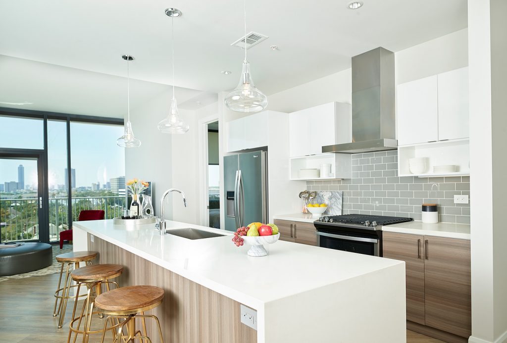 Kitchen at The Residences at Kirby Collection luxury Galleria apartments